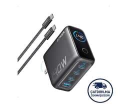 Anker displeyli 140W GaN 4 portlu Noutbuk adapter