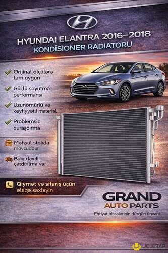 Hyundai Elantra 2016-2018 kondisioner radiatoru 